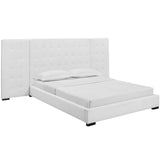 Sierra Queen Upholstered Fabric Platform Bed White MOD-5818-WHI