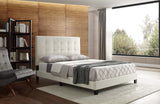 Melanie Queen Tufted Button Upholstered Performance Velvet Platform Bed Ivory MOD-5822-IVO