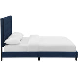 Melanie Queen Tufted Button Upholstered Performance Velvet Platform Bed Midnight Blue MOD-5822-MID