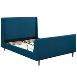 Aubree Queen Upholstered Fabric Sleigh Platform Bed Azure MOD-5824-AZU