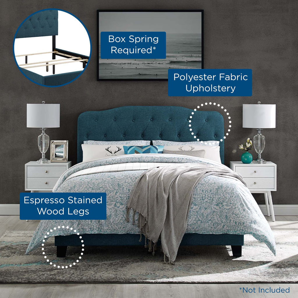 Amelia Twin Upholstered Fabric Bed Azure MOD-5838-AZU