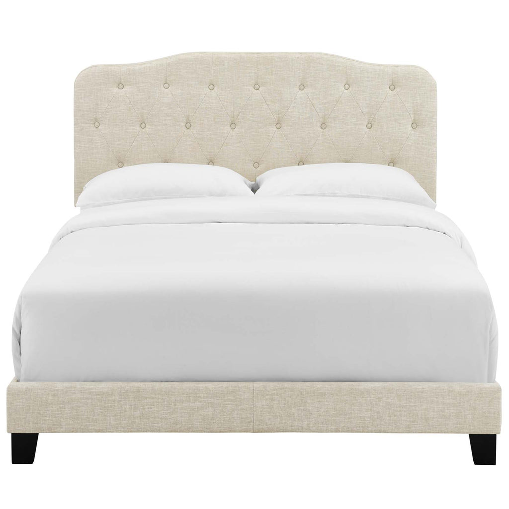 Amelia Queen Upholstered Fabric Bed Beige MOD-5840-BEI