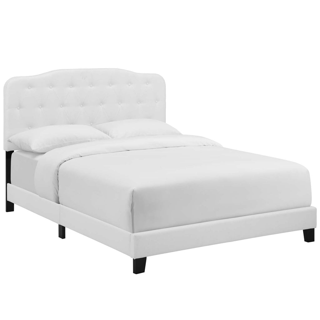 Amelia King Upholstered Fabric Bed White MOD-5841-WHI