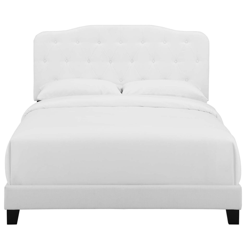 Amelia King Upholstered Fabric Bed White MOD-5841-WHI