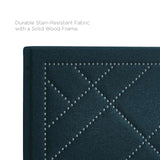 Reese Nailhead Full / Queen Upholstered Linen Fabric Headboard Azure MOD-5844-AZU