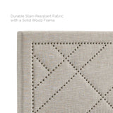 Reese Nailhead Full / Queen Upholstered Linen Fabric Headboard Beige MOD-5844-BEI