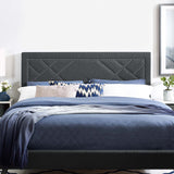 Reese Nailhead Full / Queen Upholstered Linen Fabric Headboard Gray MOD-5844-GRY