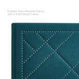 Reese Nailhead Full / Queen Upholstered Linen Fabric Headboard Teal MOD-5844-TEA