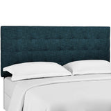 Paisley Tufted Twin Upholstered Linen Fabric Headboard Azure MOD-5846-AZU