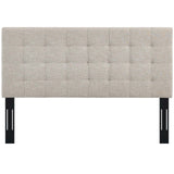 Paisley Tufted Twin Upholstered Linen Fabric Headboard Beige MOD-5846-BEI