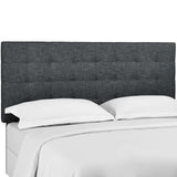 Paisley Tufted Twin Upholstered Linen Fabric Headboard Gray MOD-5846-GRY