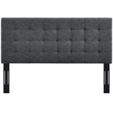 Paisley Tufted Twin Upholstered Linen Fabric Headboard Gray MOD-5846-GRY