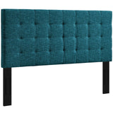 Paisley Tufted Twin Upholstered Linen Fabric Headboard Teal MOD-5846-TEA