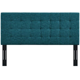 Paisley Tufted Twin Upholstered Linen Fabric Headboard Teal MOD-5846-TEA