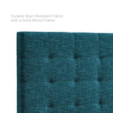 Paisley Tufted Twin Upholstered Linen Fabric Headboard Teal MOD-5846-TEA