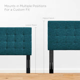 Paisley Tufted Twin Upholstered Linen Fabric Headboard Teal MOD-5846-TEA