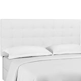 Paisley Tufted Twin Upholstered Linen Fabric Headboard White MOD-5846-WHI