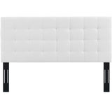 Paisley Tufted Twin Upholstered Linen Fabric Headboard White MOD-5846-WHI