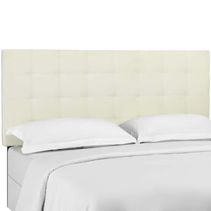 Paisley Tufted Twin Upholstered Performance Velvet Headboard Ivory MOD-5847-IVO