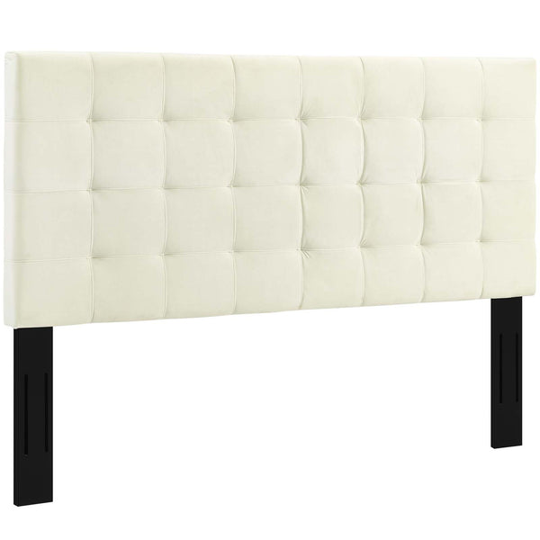 Paisley Tufted Twin Upholstered Performance Velvet Headboard Ivory MOD-5847-IVO