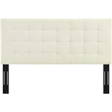 Paisley Tufted Twin Upholstered Performance Velvet Headboard Ivory MOD-5847-IVO