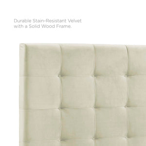 Paisley Tufted Twin Upholstered Performance Velvet Headboard Ivory MOD-5847-IVO