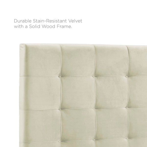 Paisley Tufted Twin Upholstered Performance Velvet Headboard Ivory MOD-5847-IVO