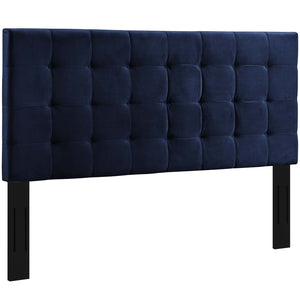 Paisley Tufted Twin Upholstered Performance Velvet Headboard Midnight Blue MOD-5847-MID