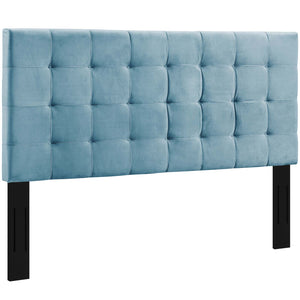 Modway Furniture Paisley Tufted Twin Upholstered Performance Velvet Headboard Sea Blue 3 x 43.5 x 46 - 54