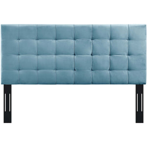 Modway Furniture Paisley Tufted Twin Upholstered Performance Velvet Headboard Sea Blue 3 x 43.5 x 46 - 54