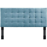 Modway Furniture Paisley Tufted Twin Upholstered Performance Velvet Headboard Sea Blue 3 x 43.5 x 46 - 54