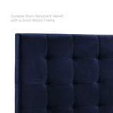 Paisley Tufted Full / Queen Upholstered Performance Velvet Headboard Midnight Blue MOD-5853-MID