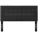 Paisley Tufted Full / Queen Upholstered Faux Leather Headboard Black MOD-5854-BLK