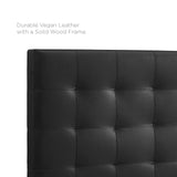 Paisley Tufted Full / Queen Upholstered Faux Leather Headboard Black MOD-5854-BLK