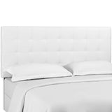 Paisley Tufted Full / Queen Upholstered Faux Leather Headboard White MOD-5854-WHI