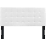 Paisley Tufted Full / Queen Upholstered Faux Leather Headboard White MOD-5854-WHI