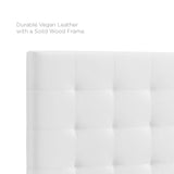 Paisley Tufted Full / Queen Upholstered Faux Leather Headboard White MOD-5854-WHI