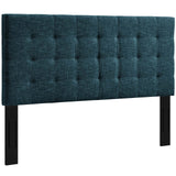 Paisley Tufted King and California King Upholstered Linen Fabric Headboard Azure MOD-5855-AZU