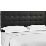 Paisley Tufted King and California King Upholstered Faux Leather Headboard Black MOD-5857-BLK