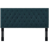 Helena Tufted Twin Upholstered Linen Fabric Headboard Azure MOD-5858-AZU