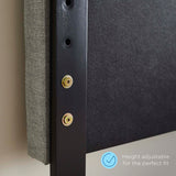 Helena Tufted Twin Upholstered Linen Fabric Headboard Azure MOD-5858-AZU