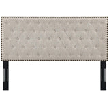 Helena Tufted Twin Upholstered Linen Fabric Headboard Beige MOD-5858-BEI