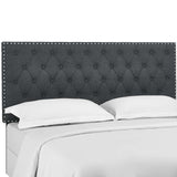 Helena Tufted Twin Upholstered Linen Fabric Headboard Gray MOD-5858-GRY