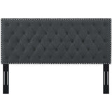 Helena Tufted Twin Upholstered Linen Fabric Headboard Gray MOD-5858-GRY