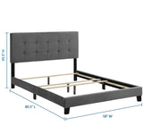 Amira Full Performance Velvet Bed Gray MOD-5859-GRY