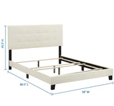 Amira Full Performance Velvet Bed Ivory MOD-5859-IVO