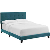 Amira Full Performance Velvet Bed Sea Blue MOD-5859-SEA