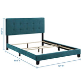 Amira Full Performance Velvet Bed Sea Blue MOD-5859-SEA