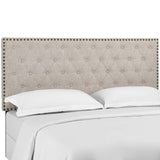 Helena Tufted Full / Queen Upholstered Linen Fabric Headboard Beige MOD-5860-BEI