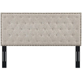 Helena Tufted Full / Queen Upholstered Linen Fabric Headboard Beige MOD-5860-BEI